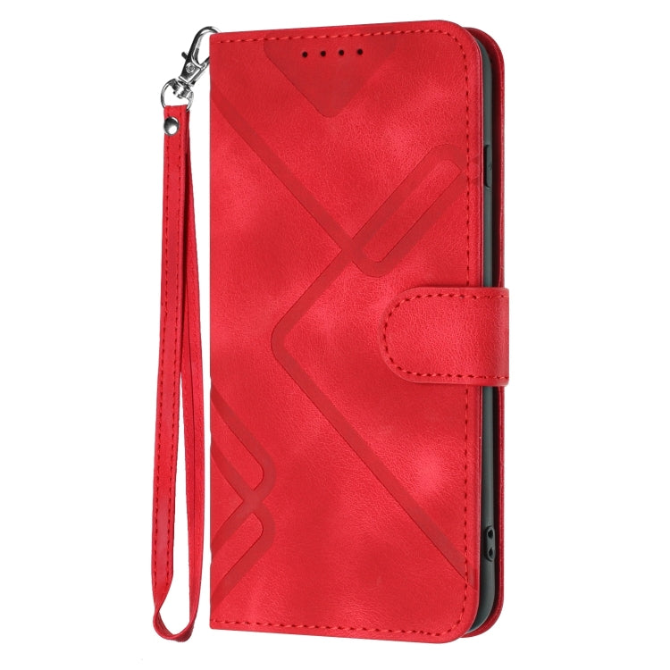 For Xiaomi Redmi Note 13 4G Line Pattern Skin Feel Leather Phone Case(Red) - Note 13 Cases by PMC Jewellery | Online Shopping South Africa | PMC Jewellery | Buy Now Pay Later Mobicred