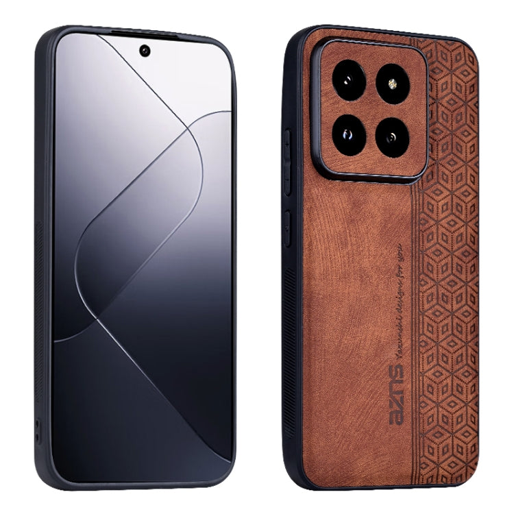 For Xiaomi 14 Pro AZNS 3D Embossed Skin Feel Phone Case(Brown) - 14 Pro Cases by AZNS | Online Shopping South Africa | PMC Jewellery | Buy Now Pay Later Mobicred