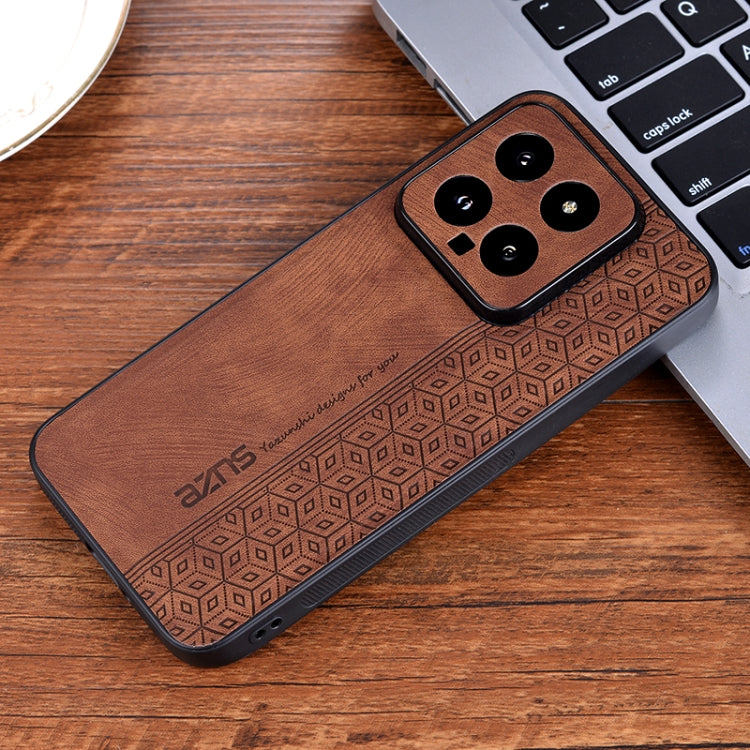 For Xiaomi 14 AZNS 3D Embossed Skin Feel Phone Case(Brown) - free shipping - PMC Jewellery - Order now!