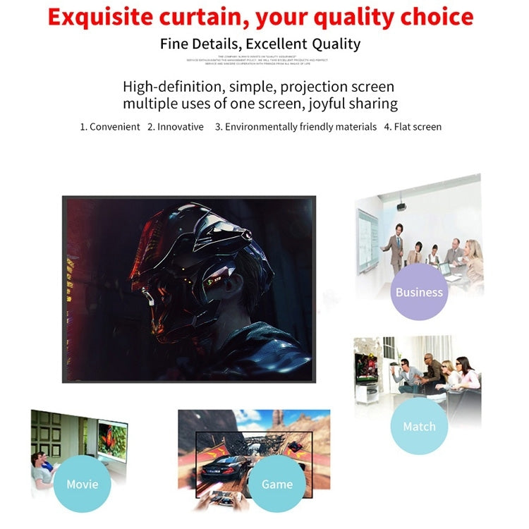 Simple Folding Thin Polyester Projector Film Curtain, Size:180 inch 16:9 - Film Curtains by PMC TechLife | Online Shopping South Africa | PMC TechLife | Buy Now Pay Later Mobicred