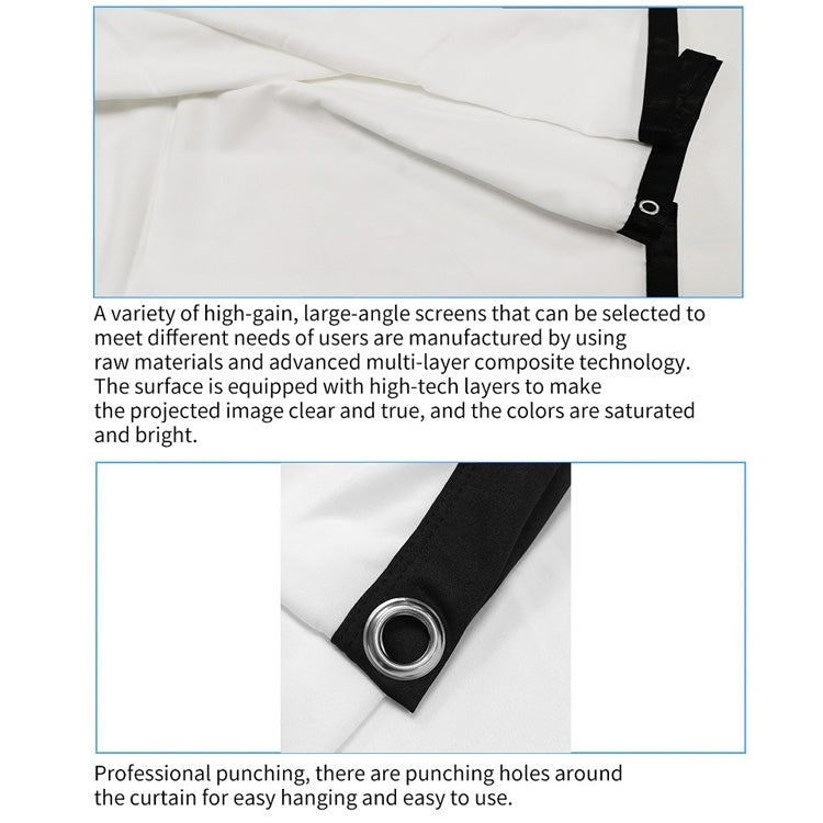 Simple Folding Thin Polyester Projector Film Curtain, Size:200 inch 16:9 - Film Curtains by PMC TechLife | Online Shopping South Africa | PMC TechLife | Buy Now Pay Later Mobicred