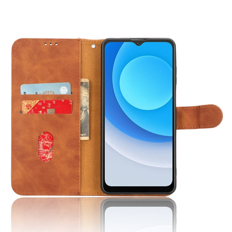 For Blackview A53 Pro Skin Feel Magnetic Flip Leather Phone Case(Brown) - More Brand by PMC TechLife | Online Shopping South Africa | PMC TechLife | Buy Now Pay Later Mobicred