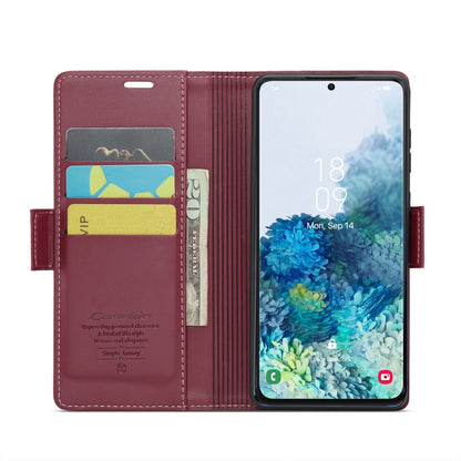 For Samsung Galaxy S20+ CaseMe 023 Butterfly Buckle Litchi Texture RFID Anti-theft Leather Phone Case(Wine Red) - Galaxy Phone Cases by CaseMe | Online Shopping South Africa | PMC Jewellery | Buy Now Pay Later Mobicred