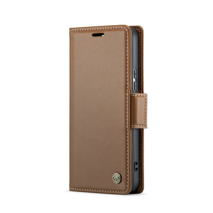 For Samsung Galaxy S22+ 5G CaseMe 023 Butterfly Buckle Litchi Texture RFID Anti-theft Leather Phone Case(Brown) - Galaxy S22+ 5G Cases by CaseMe | Online Shopping South Africa | PMC Jewellery | Buy Now Pay Later Mobicred