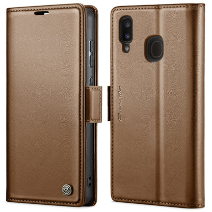 For Samsung Galaxy A40 CaseMe 023 Butterfly Buckle Litchi Texture RFID Anti-theft Leather Phone Case(Brown) - Galaxy Phone Cases by CaseMe | Online Shopping South Africa | PMC Jewellery | Buy Now Pay Later Mobicred