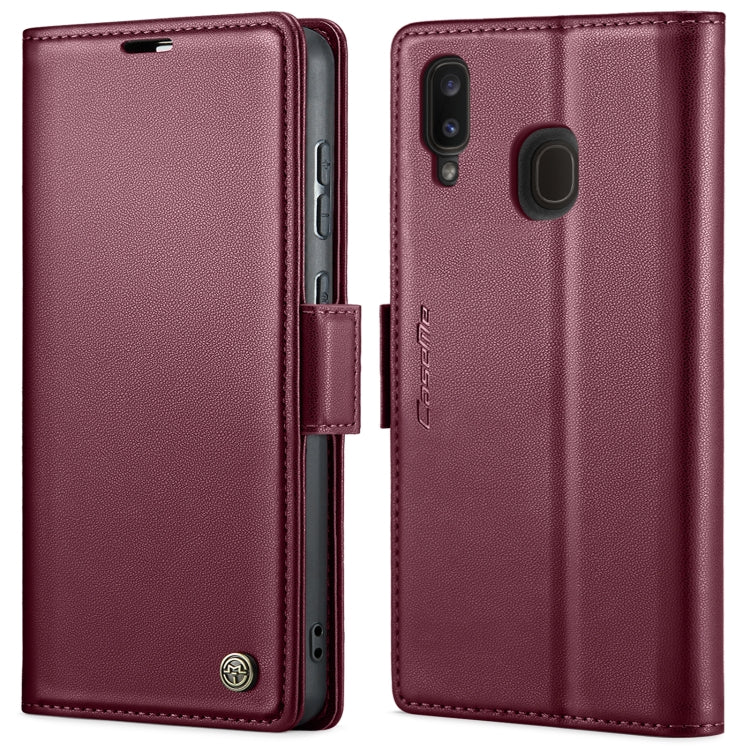 For Samsung Galaxy A40 CaseMe 023 Butterfly Buckle Litchi Texture RFID Anti-theft Leather Phone Case(Wine Red) - Galaxy Phone Cases by CaseMe | Online Shopping South Africa | PMC Jewellery | Buy Now Pay Later Mobicred