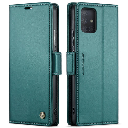 For Samsung Galaxy A71 4G CaseMe 023 Butterfly Buckle Litchi Texture RFID Anti-theft Leather Phone Case(Pearly Blue) - Galaxy Phone Cases by CaseMe | Online Shopping South Africa | PMC Jewellery | Buy Now Pay Later Mobicred