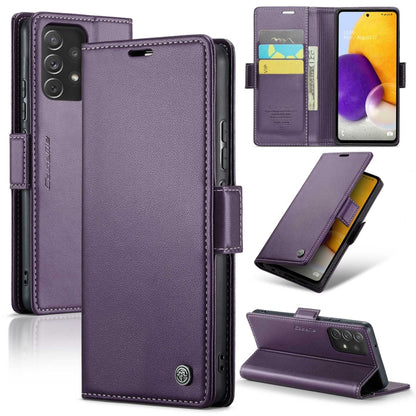 For Samsung Galaxy A72 CaseMe 023 Butterfly Buckle Litchi Texture RFID Anti-theft Leather Phone Case(Pearly Purple) - Galaxy Phone Cases by CaseMe | Online Shopping South Africa | PMC Jewellery | Buy Now Pay Later Mobicred