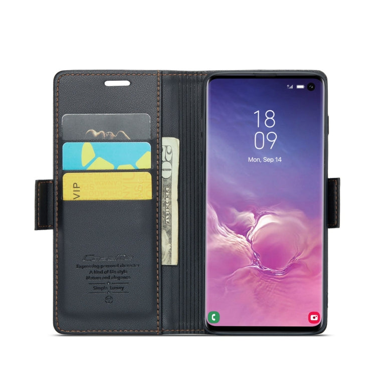 For Samsung Galaxy S10 CaseMe 023 Butterfly Buckle Litchi Texture RFID Anti-theft Leather Phone Case(Black) - Galaxy Phone Cases by CaseMe | Online Shopping South Africa | PMC Jewellery | Buy Now Pay Later Mobicred