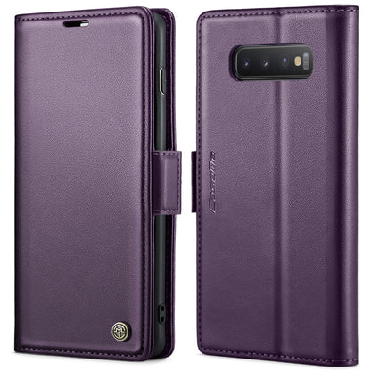 For Samsung Galaxy S10+ CaseMe 023 Butterfly Buckle Litchi Texture RFID Anti-theft Leather Phone Case(Pearly Purple) - Galaxy Phone Cases by CaseMe | Online Shopping South Africa | PMC Jewellery | Buy Now Pay Later Mobicred