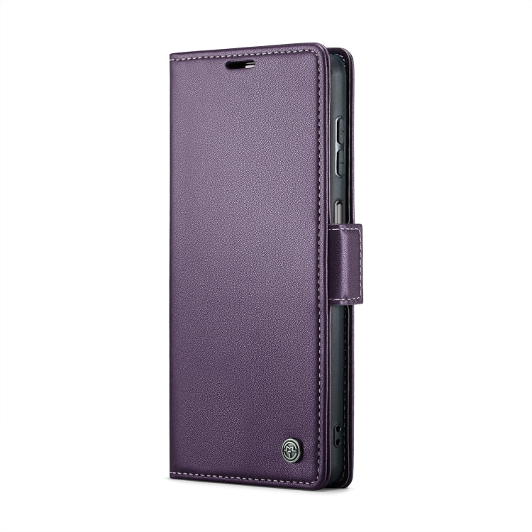 For Samsung Galaxy A22 5G CaseMe 023 Butterfly Buckle Litchi Texture RFID Anti-theft Leather Phone Case(Pearly Purple) - Galaxy Phone Cases by CaseMe | Online Shopping South Africa | PMC Jewellery | Buy Now Pay Later Mobicred