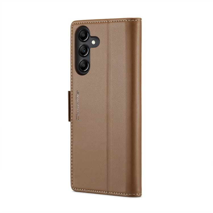 For Samsung Galaxy A14 4G/5G CaseMe 023 Butterfly Buckle Litchi Texture RFID Anti-theft Leather Phone Case(Brown) - Galaxy Phone Cases by CaseMe | Online Shopping South Africa | PMC Jewellery | Buy Now Pay Later Mobicred