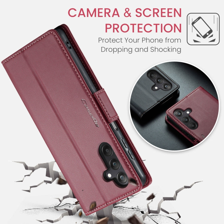 For Samsung Galaxy A25 5G CaseMe 023 Butterfly Buckle Litchi Texture RFID Anti-theft Leather Phone Case(Wine Red) - Galaxy Phone Cases by CaseMe | Online Shopping South Africa | PMC Jewellery | Buy Now Pay Later Mobicred