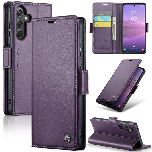 For Samsung Galaxy A35 5G CaseMe 023 Butterfly Buckle Litchi Texture RFID Anti-theft Leather Phone Case(Pearly Purple) - Galaxy Phone Cases by CaseMe | Online Shopping South Africa | PMC Jewellery | Buy Now Pay Later Mobicred