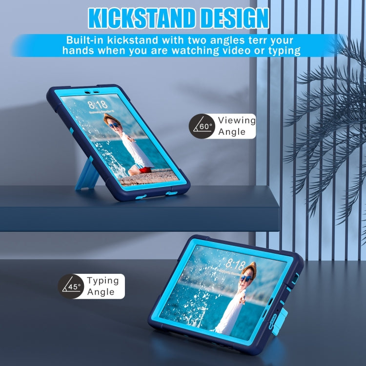 For TCL Tab 8 LE / WiFi Contrast Color Silicone Hybrid PC Tablet Case with Holder(Navy Blue) - Others by PMC TechLife | Online Shopping South Africa | PMC TechLife | Buy Now Pay Later Mobicred