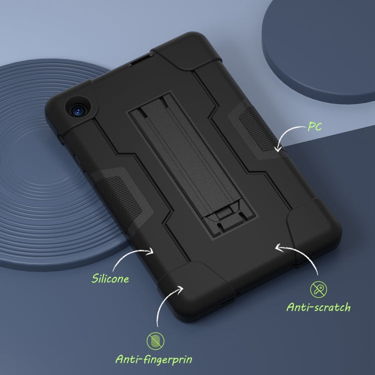 For TCL Tab 8 LE / WiFi Contrast Color Silicone Hybrid PC Tablet Case with Holder(Black) - Others by PMC TechLife | Online Shopping South Africa | PMC TechLife | Buy Now Pay Later Mobicred