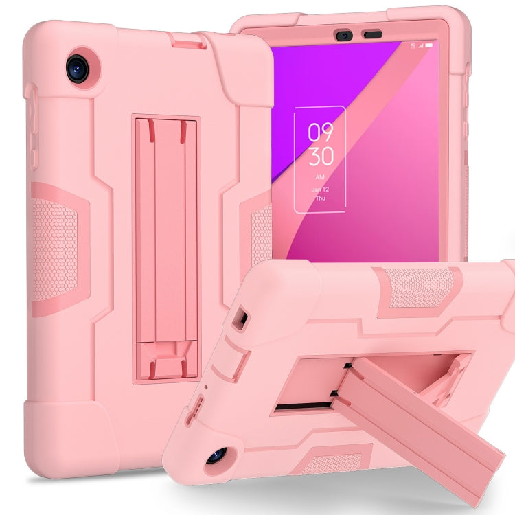 For TCL Tab 8 LE / WiFi Contrast Color Silicone Hybrid PC Tablet Case with Holder(Rose Gold) - Others by PMC TechLife | Online Shopping South Africa | PMC TechLife | Buy Now Pay Later Mobicred