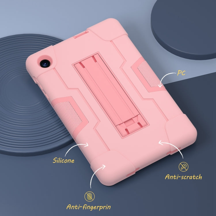 For TCL Tab 8 LE / WiFi Contrast Color Silicone Hybrid PC Tablet Case with Holder(Rose Gold) - Others by PMC TechLife | Online Shopping South Africa | PMC TechLife | Buy Now Pay Later Mobicred