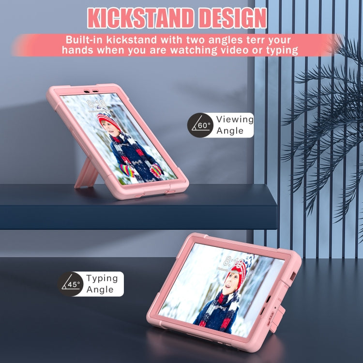 For TCL Tab 8 LE / WiFi Contrast Color Silicone Hybrid PC Tablet Case with Holder(Rose Gold) - Others by PMC TechLife | Online Shopping South Africa | PMC TechLife | Buy Now Pay Later Mobicred