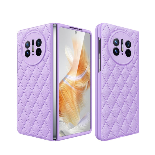 For Huawei Mate X3 Diamond Lattice Integrated Leather Phone Case(Purple) - Huawei Cases by PMC Jewellery | Online Shopping South Africa | PMC Jewellery | Buy Now Pay Later Mobicred