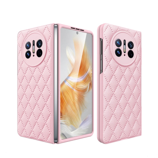 For Huawei Mate X3 Diamond Lattice Integrated Leather Phone Case(Pink) - Huawei Cases by PMC Jewellery | Online Shopping South Africa | PMC Jewellery | Buy Now Pay Later Mobicred