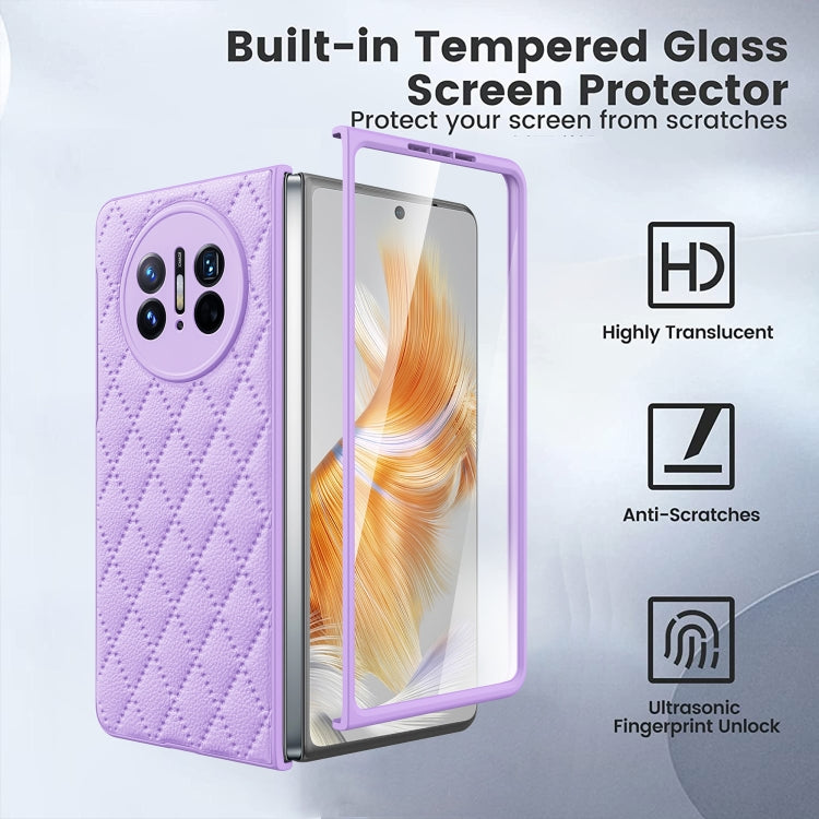 For Huawei Mate X3 Diamond Lattice Integrated Leather Phone Case(Green) - Huawei Cases by PMC TechLife | Online Shopping South Africa | PMC TechLife | Buy Now Pay Later Mobicred