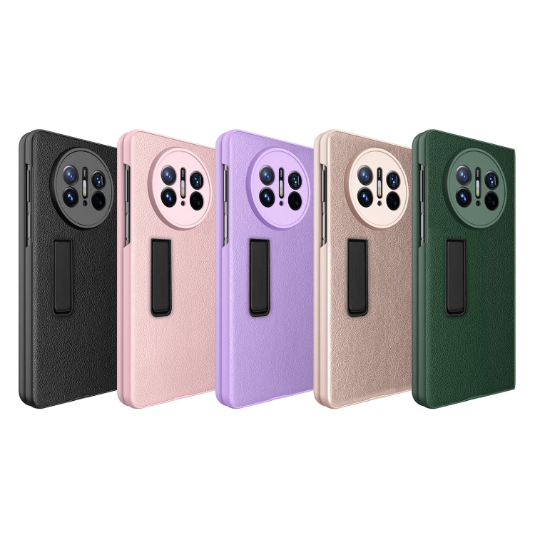 For Huawei Mate X3 Litchi Texture Integrated Shockproof Phone Case with Holder(Purple) - Huawei Cases by PMC TechLife | Online Shopping South Africa | PMC TechLife | Buy Now Pay Later Mobicred