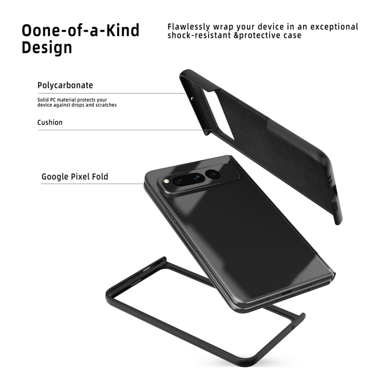 For Google Pixel Fold Litchi Texture Integrated Phone Case with Card Bag(Black) - Google Cases by PMC TechLife | Online Shopping South Africa | PMC TechLife | Buy Now Pay Later Mobicred