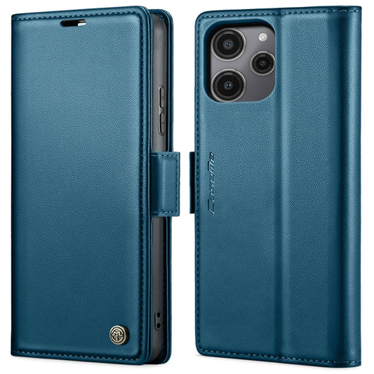 For Xiaomi Redmi 12 4G／12 5G／Note 12R／POCO M6 Pro 5G CaseMe 023 Butterfly Buckle Litchi Texture RFID Anti-theft Leather Phone Case(Blue) - Xiaomi Cases by CaseMe | Online Shopping South Africa | PMC Jewellery | Buy Now Pay Later Mobicred