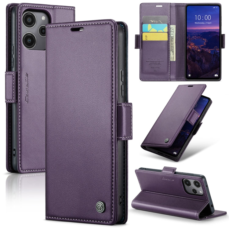 For Xiaomi Redmi 12 4G／12 5G／Note 12R／POCO M6 Pro 5G CaseMe 023 Butterfly Buckle Litchi Texture RFID Anti-theft Leather Phone Case(Pearly Purple) - Xiaomi Cases by CaseMe | Online Shopping South Africa | PMC Jewellery | Buy Now Pay Later Mobicred