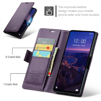 For Xiaomi Redmi 12 4G／12 5G／Note 12R／POCO M6 Pro 5G CaseMe 023 Butterfly Buckle Litchi Texture RFID Anti-theft Leather Phone Case(Pearly Purple) - Xiaomi Cases by CaseMe | Online Shopping South Africa | PMC Jewellery | Buy Now Pay Later Mobicred