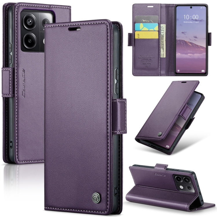 For Xiaomi Poco X6 5G CaseMe 023 Butterfly Buckle Litchi Texture RFID Anti-theft Leather Phone Case(Pearly Purple) - Xiaomi Cases by CaseMe | Online Shopping South Africa | PMC Jewellery | Buy Now Pay Later Mobicred