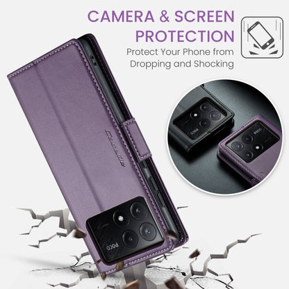 For Xiaomi Poco X6 Pro 5G/Redmi K70E 5G CaseMe 023 Butterfly Buckle Litchi Texture RFID Anti-theft Leather Phone Case(Pearly Purple) - K70E Cases by CaseMe | Online Shopping South Africa | PMC Jewellery | Buy Now Pay Later Mobicred