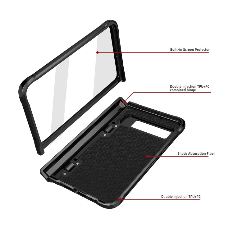 For Google Pixel Fold Twill Texture Integrated Shockproof Phone Case with Holder(Blue) - Google Cases by PMC TechLife | Online Shopping South Africa | PMC TechLife | Buy Now Pay Later Mobicred