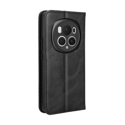 For Honor Magic6 Pro 5G Magnetic Buckle Retro Texture Leather Phone Case(Black) - Honor Cases by PMC Jewellery | Online Shopping South Africa | PMC Jewellery | Buy Now Pay Later Mobicred