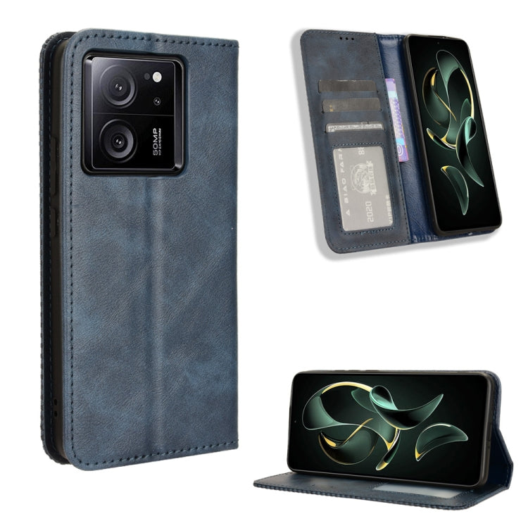 For Xiaomi Redmi K60 Ultra Magnetic Buckle Retro Texture Leather Phone Case(Blue) - Redmi K60 Ultra Cases by PMC TechLife | Online Shopping South Africa | PMC TechLife | Buy Now Pay Later Mobicred