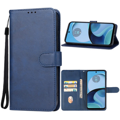 For Motorola Moto G14 Leather Phone Case(Blue) - Motorola Cases by PMC Jewellery | Online Shopping South Africa | PMC Jewellery | Buy Now Pay Later Mobicred