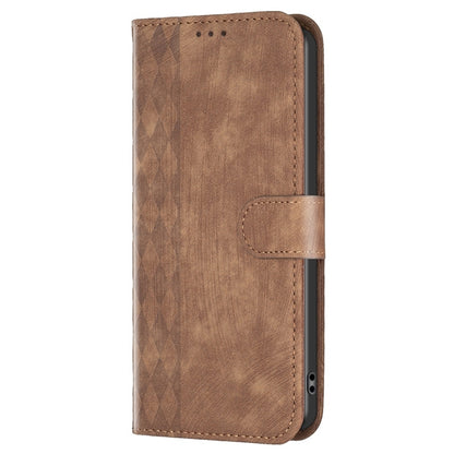 For Xiaomi 13 Plaid Embossed Leather Phone Case(Brown) - 13 Cases by PMC Jewellery | Online Shopping South Africa | PMC Jewellery | Buy Now Pay Later Mobicred