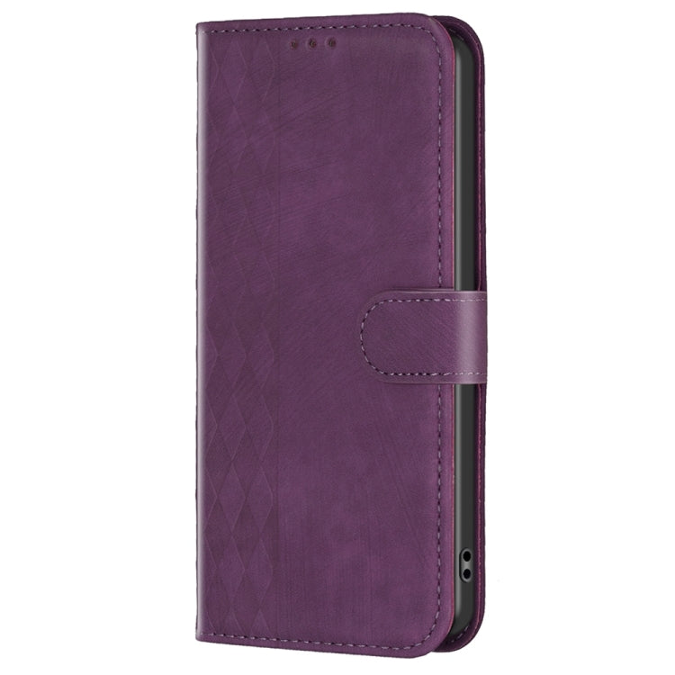 For Xiaomi Redmi Note 12 Pro Global Plaid Embossed Leather Phone Case(Purple) - free shipping - PMC TechLife - Order now!