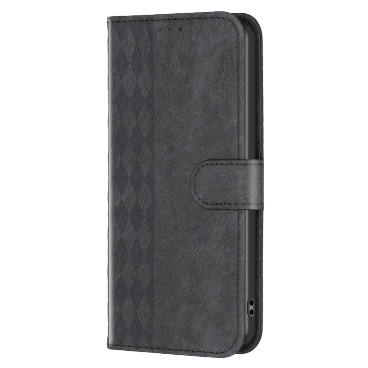 For Xiaomi Redmi 13C Plaid Embossed Leather Phone Case(Black) - 13C Cases by PMC TechLife | Online Shopping South Africa | PMC TechLife | Buy Now Pay Later Mobicred