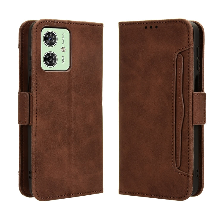 For Motorola Moto G54 5G Skin Feel Calf Texture Card Slots Leather Phone Case(Brown) - Motorola Cases by PMC Jewellery | Online Shopping South Africa | PMC Jewellery | Buy Now Pay Later Mobicred