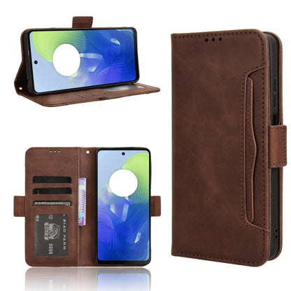 For Motorola Moto G04 / G24 Skin Feel Calf Texture Card Slots Leather Phone Case(Brown) - Motorola Cases by PMC Jewellery | Online Shopping South Africa | PMC Jewellery | Buy Now Pay Later Mobicred