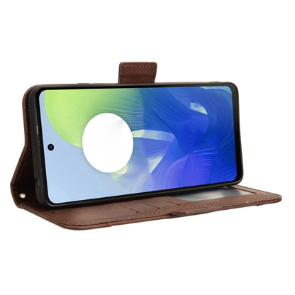 For Motorola Moto G04 / G24 Skin Feel Calf Texture Card Slots Leather Phone Case(Brown) - Motorola Cases by PMC Jewellery | Online Shopping South Africa | PMC Jewellery | Buy Now Pay Later Mobicred