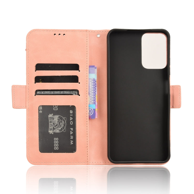 For Motorola Moto G34 5G Skin Feel Calf Texture Card Slots Leather Phone Case(Pink) - Motorola Cases by PMC Jewellery | Online Shopping South Africa | PMC Jewellery | Buy Now Pay Later Mobicred