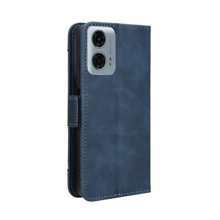 For Motorola Moto G34 5G Skin Feel Calf Texture Card Slots Leather Phone Case(Blue) - Motorola Cases by PMC Jewellery | Online Shopping South Africa | PMC Jewellery | Buy Now Pay Later Mobicred