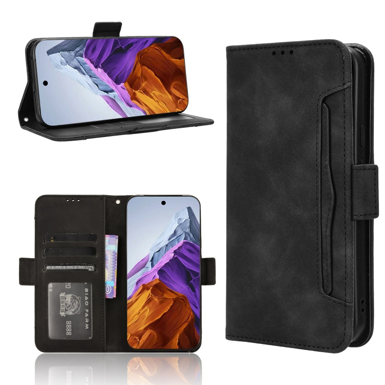 For Google Pixel 9 Pro Skin Feel Calf Texture Card Slots Leather Phone Case(Black) - Google Cases by PMC TechLife | Online Shopping South Africa | PMC TechLife | Buy Now Pay Later Mobicred