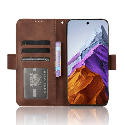 For Google Pixel 9 Skin Feel Calf Texture Card Slots Leather Phone Case(Brown) - Google Cases by PMC Jewellery | Online Shopping South Africa | PMC Jewellery | Buy Now Pay Later Mobicred