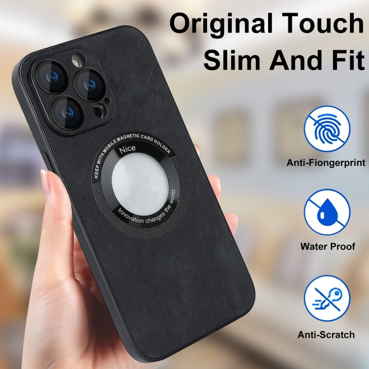 For iPhone 12 Pro Max Skin Feel Leather MagSafe Magnetic Phone Case(Black) - iPhone 12 Pro Max Cases by PMC TechLife | Online Shopping South Africa | PMC TechLife