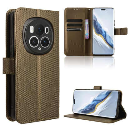 For Honor Magic6 Pro Diamond Texture Leather Phone Case(Brown) - Honor Cases by PMC Jewellery | Online Shopping South Africa | PMC Jewellery | Buy Now Pay Later Mobicred