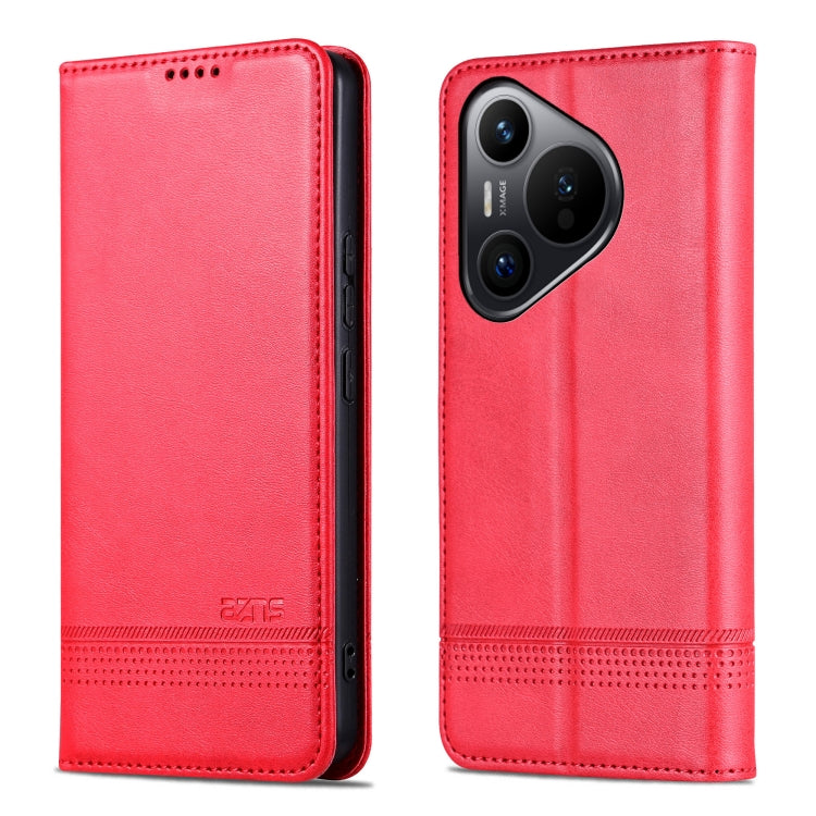 For Huawei Pura 70 AZNS Magnetic Calf Texture Flip Leather Phone Case(Red) - Huawei Cases by AZNS | Online Shopping South Africa | PMC Jewellery | Buy Now Pay Later Mobicred